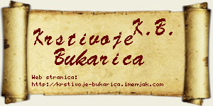 Krstivoje Bukarica vizit kartica